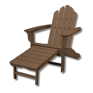 Cape Soleil Verde Adirondack Chair w/ Attached Ottoman - Teak